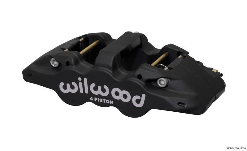 Wilwood 120-13339 Wilwood Caliper-Aero4 - Black Anodize 1.12/1.12in Pistons 1.25in Disc