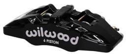 Wilwood 120-13428-BK Wilwood Caliper-Forged Dynapro 6 5.25in Mount-R/H 1.62/1.38in/1.38in Pistons .81in Disc