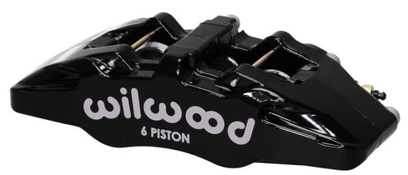 Wilwood 120-13428-BK Wilwood Caliper-Forged Dynapro 6 5.25in Mount-R/H 1.62/1.38in/1.38in Pistons .81in Disc