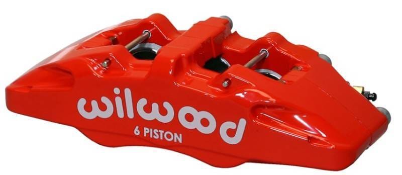 Wilwood 120-13429-RD Wilwood Caliper-Forged Dynapro 6 5.25in Mount-Red-L/H 1.62/1.38in/1.38in Pistons .81in Disc