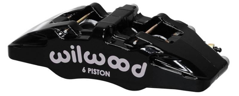 Wilwood 120-13430-BK Wilwood Caliper-Forged Dynapro 6 5.25in Mount-R/H 1.62/1.38in/1.38in Pistons .38in Disc