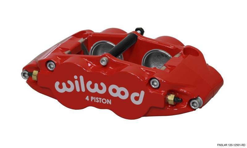 Wilwood 120-12501-RD Wilwood Caliper-Narrow Superlite 4R - Red 1.75/1.75in Pistons 1.25in Disc