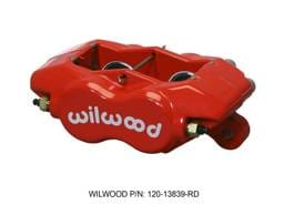 Wilwood 120-13839-RD Wilwood Caliper-Forged Dynalite-Red 1.38in Pistons .81in Disc