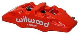 Wilwood 120-13430-RD Wilwood Caliper-Forged Dynapro 6 5.25in Mount-Red-R/H 1.62/1.38in/1.38in Pistons .38in Disc