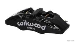 Wilwood 120-13431-BK Wilwood Caliper-Forged Dynapro 6 5.25in Mount-L/H 1.62/1.38in/1.38in Pistons .38in Disc