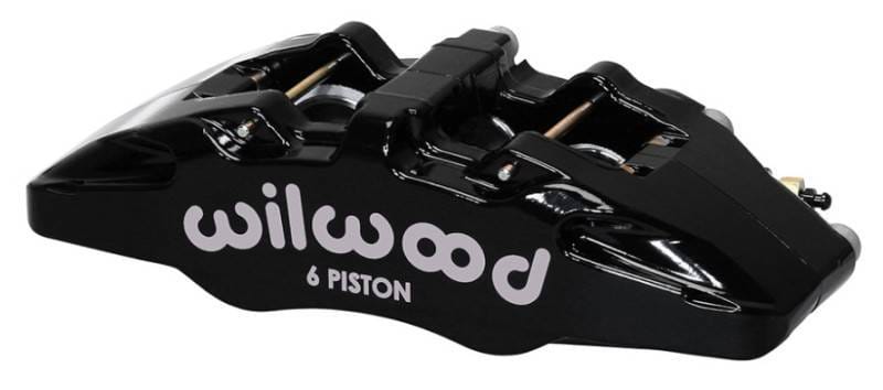 Wilwood 120-13433-BK Wilwood Caliper-Forged Dynapro 6 5.25in Mount-L/H 1.62/1.38in/1.38in Pistons 1.10in Disc