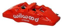Wilwood 120-13437-RD Wilwood Caliper-Forged Dynapro 6 5.25in Mount-Red-L/H 1.62/1.12/1.12in Pistons 1.10in Disc