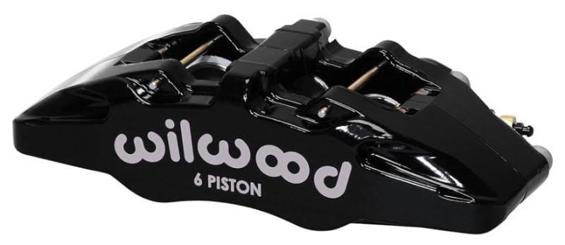 Wilwood 120-13438-BK Wilwood Caliper-Forged Dynapro 6 5.25in Mount-R/H 1.38/1.00/1.00in Pistons .81in Disc