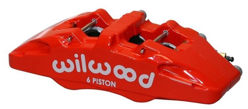 Wilwood 120-13439-RD Wilwood Caliper-Forged Dynapro 6 5.25in Mount-Red-L/H 1.38/1.00/1.00in Pistons .81in Disc