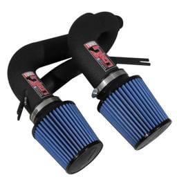 Injen SP1130WB Injen 08-09 535i E60 3.0L L6 Twin intake & AMSOIL Filters Wrinkle Black Short Ram Intake - Fits 2008-2010 BMW 535i, 535xi