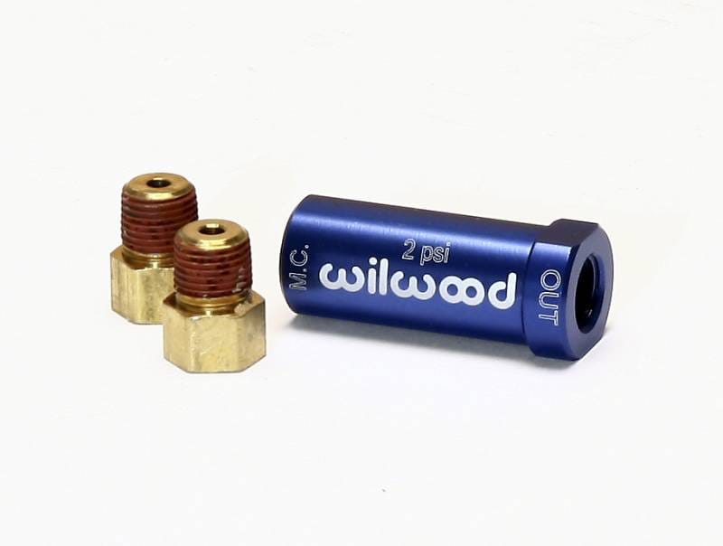 Wilwood 260-13783 Wilwood Residual Pressure Valve - New Style w/ Fittings - 2# / Blue