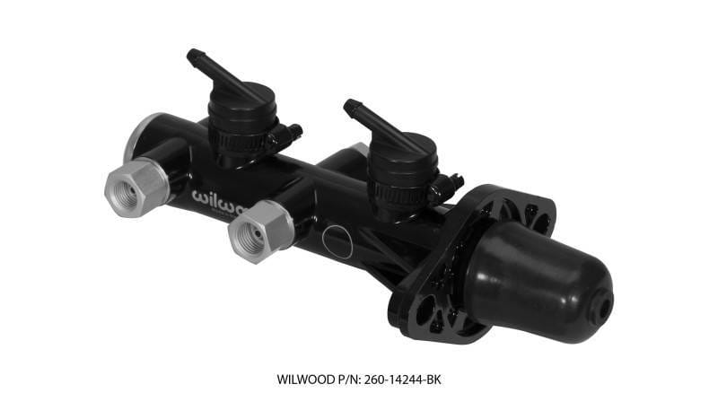 Wilwood 260-14244-BK Wilwood Tandem Remote Master Cylinder - 1 1/8in Bore Black thumbnail 3