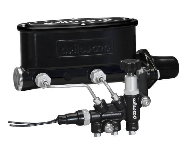 Wilwood 261-13269-BK Wilwood HV Tandem M/C Kit w L/H Bracket & Prop Valve - 1in Bore Black