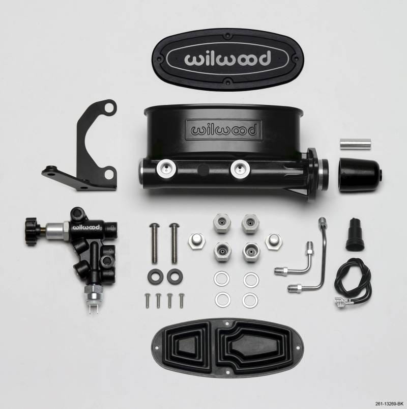 Wilwood 261-13269-BK Wilwood HV Tandem M/C Kit w L/H Bracket & Prop Valve - 1in Bore Black thumbnail 3