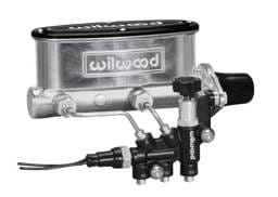 Wilwood 261-13269-P Wilwood HV Tandem M/C Kit w L/H Bracket & Prop Valve - 1in Bore Ball Burnished