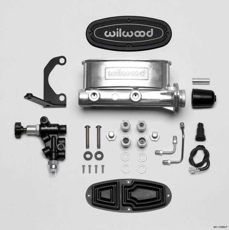 Wilwood 261-13269-P Wilwood HV Tandem M/C Kit w L/H Bracket & Prop Valve - 1in Bore Ball Burnished thumbnail 3