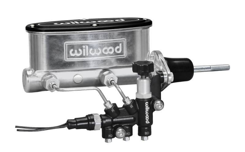 Wilwood 261-13271-P Wilwood HV Tandem M/C Kit w L/H Bracket & Prop Valve - 7/8in Bore Ball Burnished-W/Pushrod