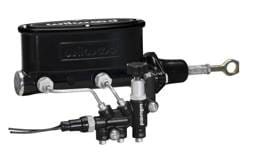 Wilwood 261-13272-BK Wilwood HV Tandem M/C Kit w L/H Bracket & Prop Valve - 7/8in Bore Black-W/Push. - Early Mustang