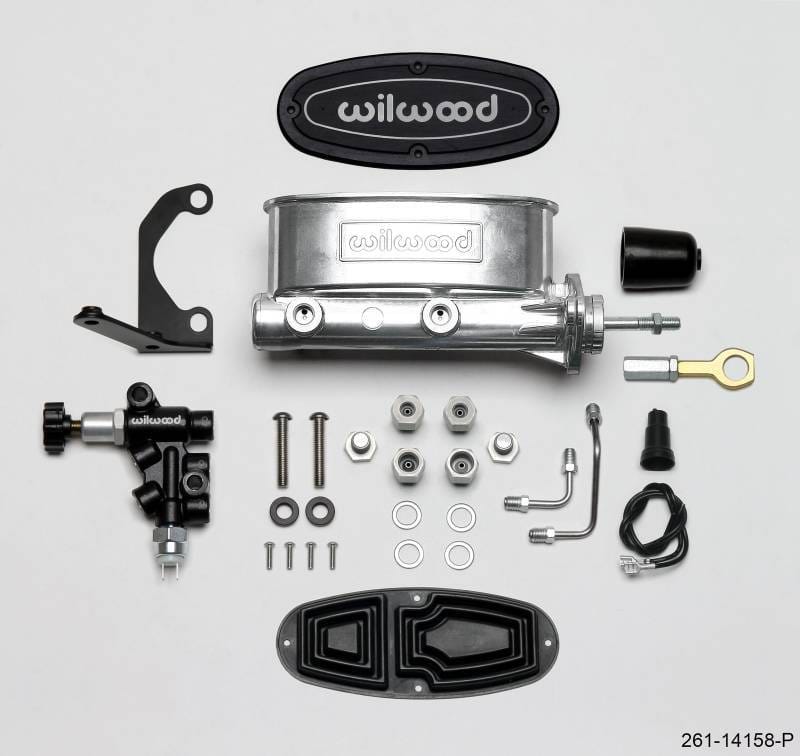 Wilwood 261-14158-P Wilwood HV Tandem M/C Kit w L/H Bracket & Prop Valve - 15/16in Bore Ball Burn.-W/Push