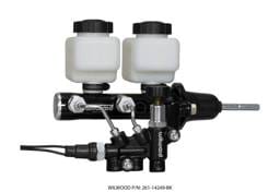 Wilwood 261-14249-BK Wilwood Tandem Remote M/C Kit w L/H Bracket & Prop Valve - 7/8in Bore Black-W/Pushrod