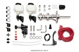 Wilwood 261-14391-P Wilwood Remote Tandem M/C - 1.12in Bore - w/Bracket and Valve (Pushrod) - Polish