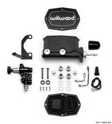 Wilwood 261-15660-BK Wilwood Compact Tandem M/C - 15/16in Bore w/RH Bracket and Valve (Pushrod) - Black
