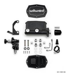 Wilwood 261-15661-BK Wilwood Compact Tandem M/C - 1in Bore w/RH Bracket and Valve - Black