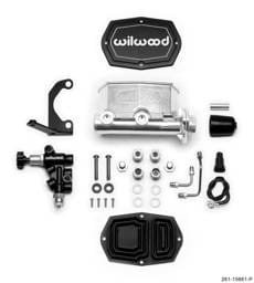 Wilwood 261-15661-P Wilwood Compact Tandem M/C - 1in Bore w/RH Bracket and Valve - Ball Burnished