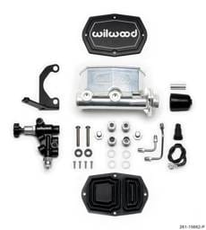 Wilwood 261-15662-P Wilwood Compact Tandem M/C - 1.12in Bore w/RH Bracket and Valve - Ball Burnished