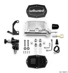 Wilwood 261-15663-P Wilwood Compact Tandem M/C - 7/8in Bore w/RH Bracket and Valve (Mustang Pushrod) - Ball Burnished