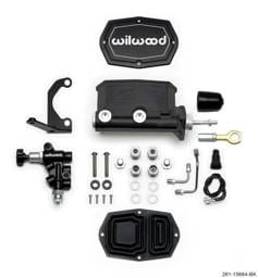 Wilwood 261-15664-BK Wilwood Compact Tandem M/C - 15/16in Bore w/RH Bracket and Valve (Mustang Pushrod) - Black