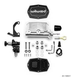 Wilwood 261-15666-P Wilwood Compact Tandem M/C - 1.12in Bore w/RH Bracket and Valve (Mustang Pushrod) - Ball Burnished