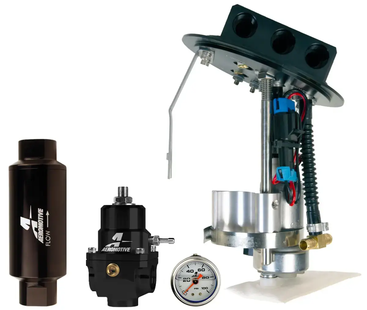 Aeromotive 17353 Aeromotive 11-17 Ford Mustang Drop In Kit (Pump Module/Gauge/Regulator/Filter) - Single 450 LPH