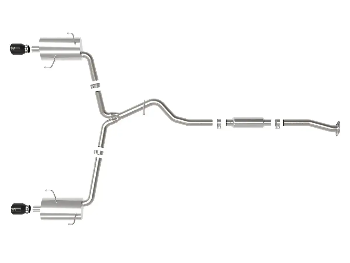 aFe 49-36804-B aFe Subaru Forester XT 14-18 H4-2.5L (t) Takeda 2-1/2in to 2-1/4in 304 SS Cat-Back- Black Tip