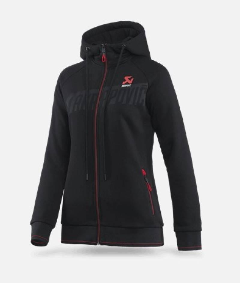 Akrapovic 802061 Akrapovic Womens Corpo Zip Hoodie Black - XS thumbnail 2