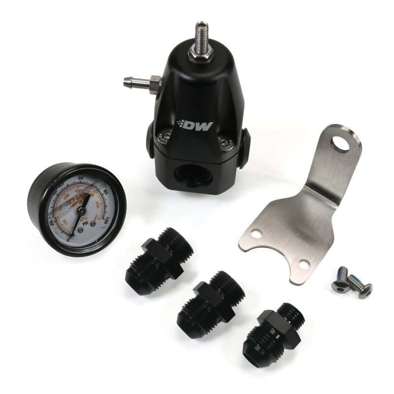 DeatschWerks 6-1000-FRB-88 DeatschWerks DWR1000 AFPR + Pressure Gauge + 8AN Fittings - Anodized Black