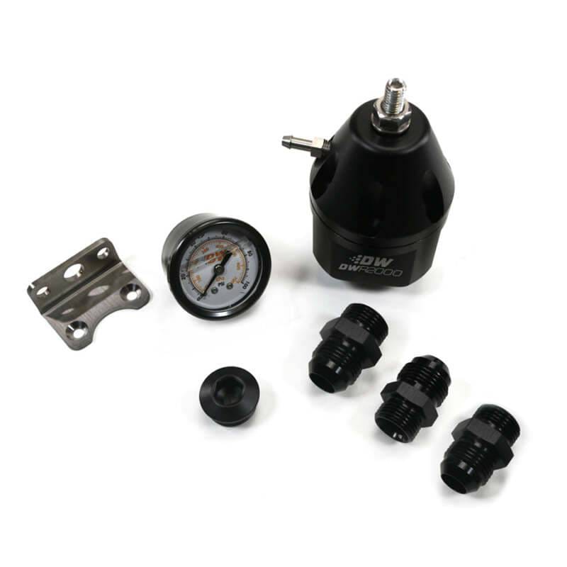 DeatschWerks 6-2000-FRB-1010 DeatschWerks DWR2000 AFPR + Pressure Gauge + 10AN Fittings - Anodized Black