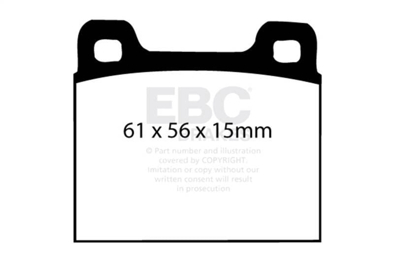 EBC Brakes DP2104 EBC 77-84 Alfa Romeo Alfasud 1.2 Greenstuff Front Brake Pads - Fits select 1959-1991 Mercedes-Benz, Porsche applications thumbnail 3