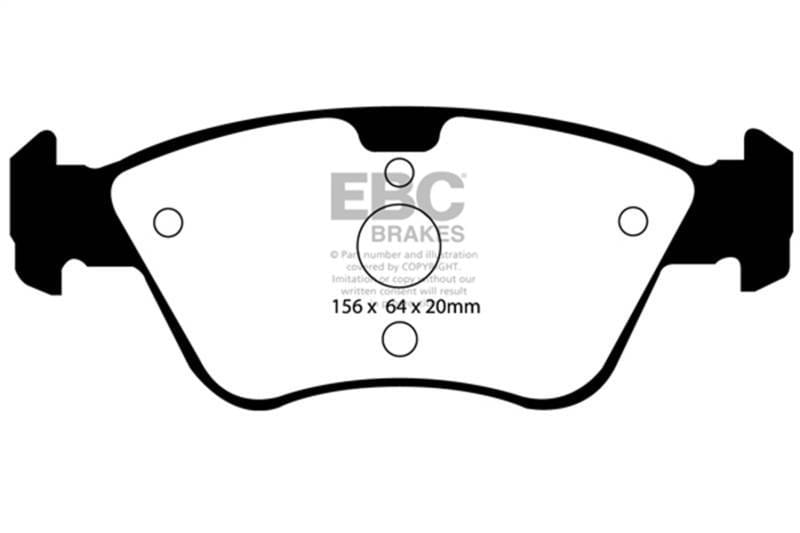 EBC Brakes DP21075 EBC 03-08 Chrysler Crossfire 3.2 Greenstuff Front Brake Pads - Fits select 1996-2009 Mercedes-Benz models thumbnail 3