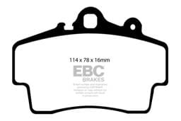 EBC Brakes DP21207 EBC Brakes Greenstuff 2000 Series Sport Pads - Fits 1997-2005 Porsche Boxster