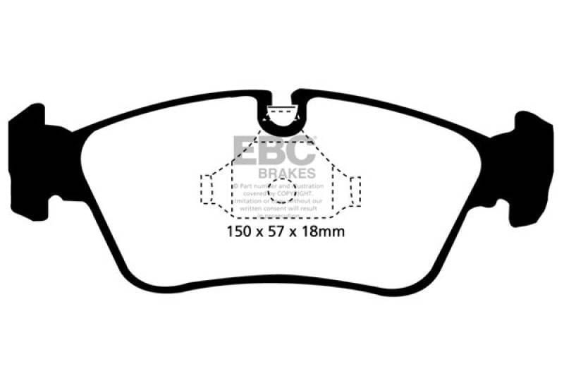 EBC Brakes DP21211 EBC 99-02 BMW Z3 2.5 Greenstuff Front Brake Pads - Fits select 1999-2006 BMW models