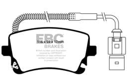 EBC Brakes DP21470 EBC 09-11 Audi A6 Quattro 3.0 Supercharged Greenstuff Rear Brake Pads - Fits 2003-2011 Audi, Volkswagen models