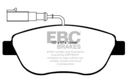 EBC Brakes DP21383 EBC 12+ Fiat 500 1.4 Turbo Abarth Greenstuff Front Brake Pads - Fits 2012-2013 Fiat 500