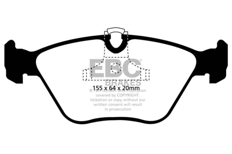 EBC Brakes DP21552 EBC 04-06 BMW X3 2.5 (E83) Greenstuff Front Brake Pads - Fits select 2001-2011 BMW models