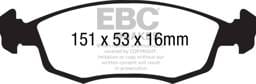 EBC Brakes DP21879 EBC 11+ Fiat 500 1.4 (ATE Calipers) Greenstuff Front Brake Pads - Fits 2012-2018 Fiat 500