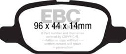 EBC Brakes DP21880 EBC 11+ Fiat 500 1.4 (ATE Calipers) Greenstuff Rear Brake Pads - Fits 2012-2018 Fiat 500