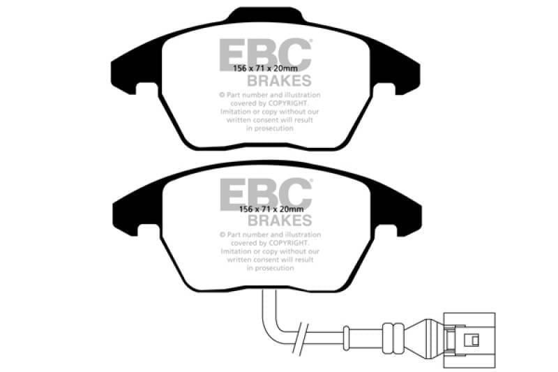 EBC Brakes DP51517NDX EBC 06-13 Audi A3 2.0T (Girling Rear Caliper) Bluestuff Front Brake Pads - Fits select 2005-2019 Volkswagen, Audi applications