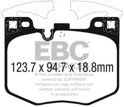 EBC Brakes DP62302 EBC 2018+ BMW X3 M40i (G01) 3.0T Greenstuff Front Brake Pads - Fits 2018-2024 BMW X3, X4, iX