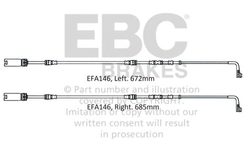 EBC Brakes EFA146 EBC 2008-2010 BMW M3 4.0L (E90) Front Wear Leads - Fits 2008-2013 BMW M3