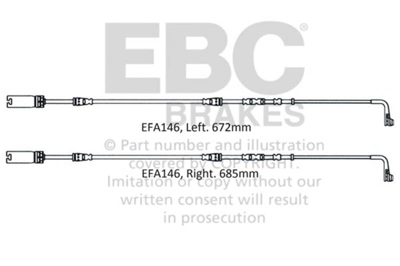 EBC Brakes EFA146 EBC 2008-2010 BMW M3 4.0L (E90) Front Wear Leads - Fits 2008-2013 BMW M3 thumbnail 3
